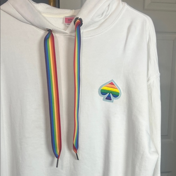 Kate Spade White Hoodie with Rainbow Details - Picture 5 of 5